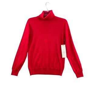 Madison Grey Turtleneck Sweater Womens Small Red Knit Long Sleeve Pullover NEW